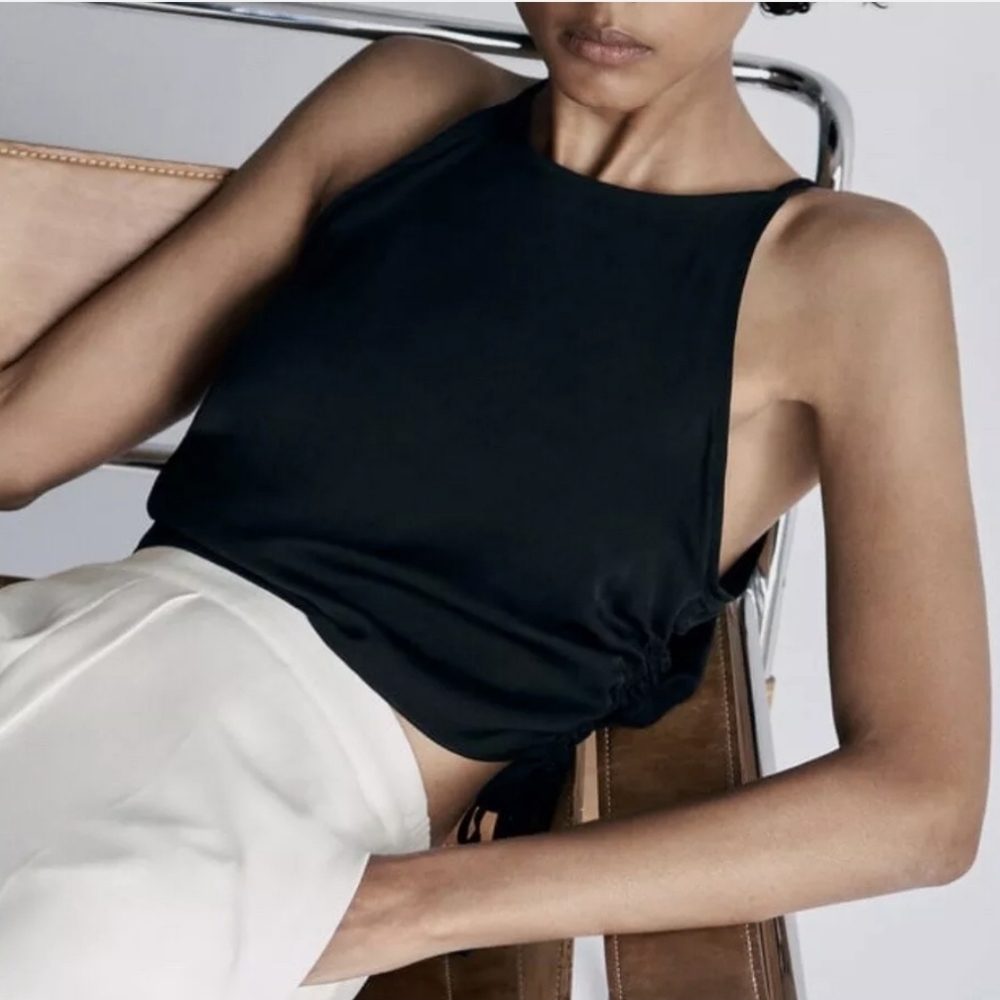 Zara Ruched Halter Crop